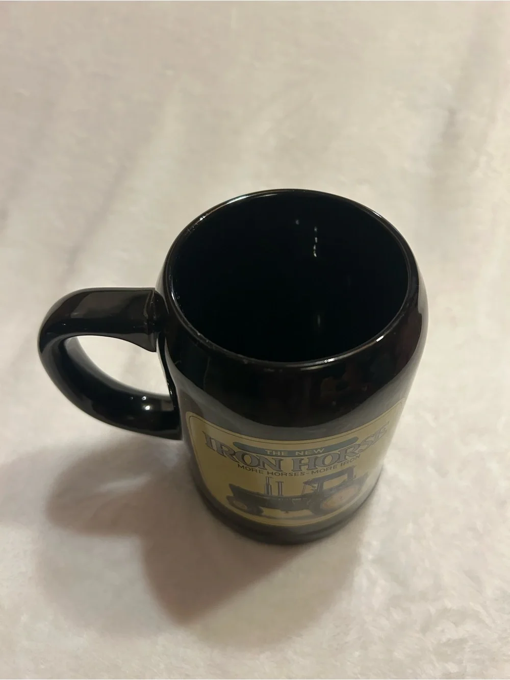 Vintage John Deere Iron Horse Stoneware Mug Black Stein Model 4640 Tractor